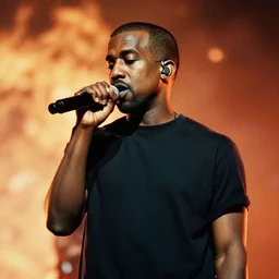 a photoshoot of kanye west during the saint pablo tour, bokeh, color grading, filmic, dslr, velvia, vintage, spectral color, fire, burn, inferno, post - production, in a symbolic and meaningful style, insanely detailed and intricate, hypermaximalist, elegant, ornate, hyper realistic, super detailed