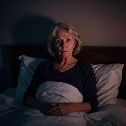 older woman inside her bedroom, dramatic colored lighting, mysterious ambiance : : gregory crewdson photo style : : nikon d 8 1 0, ƒ / 2. 5, focal length : 8 5. 0 mm, exposure time : 1 / 8 0 0, iso : 2 0 0