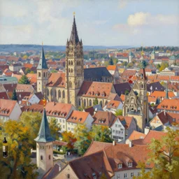 beautiful painting of the city stuttgart in germany, trending on art station, high quality, highly detailed