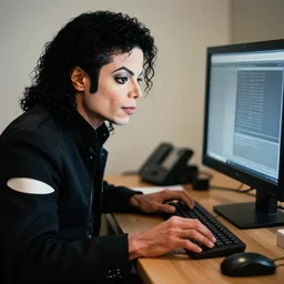 Michael Jackson at his computer in discord