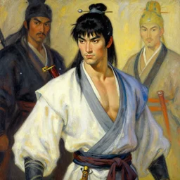 wuxia, attractive man, character design, colorful, painting by gaston bussiere, craig mullins, j. c. leyendecker, tom of finland