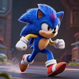 hyperrealistic sonic the hedgehog running, stunning 3 d render inspired by istvan sandorfi & greg rutkowski & mike judge, perfect symmetry, dim volumetric cinematic lighting, 8 k octane comprehensive render, extremely mega hyper - detailed and lifelike attributes & atmosphere, intricate, realistic flesh texture, masterpiece, artstation, stunning,