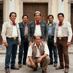 A group of Mexican men posing for the camera, Mexican Revolution, realistic, super detailed, 4k, HDR