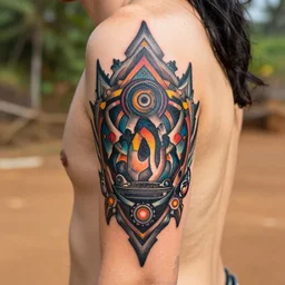 a tattoo!! representing goa, psytrance and music