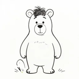a oneline drawing of eeyore if he was a bear