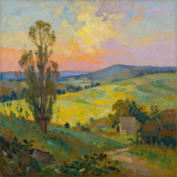 Realistic Oil painting of a Vibrant Landscape In the style of The old masters