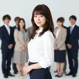 canon eos. iso : 8 0 0, shutter speed : 1 / 1 2 5, aperture : f / 1. 2. 3 / 4 turn portraiture pose. studio faculty and staff portrait of a beautiful gorgeous female teacher who bears an uncanny resemblance to motoko kusanagi.