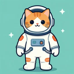 cat illustration wearing a space suit - n 9