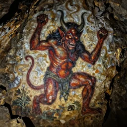 Cave painting of a demon