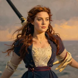 Painting of Gwyneth Paltrow as Rose from Titanic. Art by william adolphe bouguereau. During golden hour. Extremely detailed. Beautiful. 4K. Award winning.