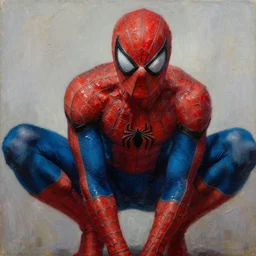 of spiderman, oil painting by warren chang, 2 1 th century, art, oil on canvas, wet - on - wet technique, highly realistic, expressive emotions, intricate textures, illusionistic detail, 4 k