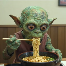 sad gollum eating ramen trail cam footage