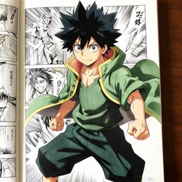 realistic manga page of Avatar: The Last Airbender in the style of My Hero Academy