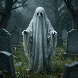 juergen teller photo - realistic render of a strange ghost in a graveyard