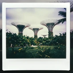 polaroid photo of the gardens by the bay