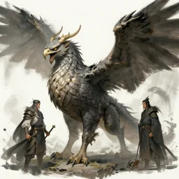 detailed concept art of a huge griffin dragon by cheng yi and luolin, artstation, artstationhd