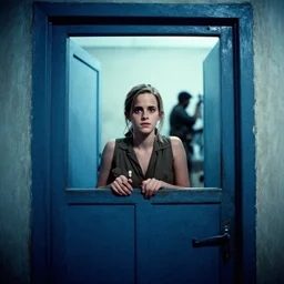 film still, extreme far view, emma watson vietnam door gunner, apocalypse now, associated press,, 2 6 mm, kodak ektachrome, blue tint expired film,