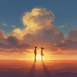 heaven and hell meeting at the horizon, detailed, cinematic, digital art, DeviantArt