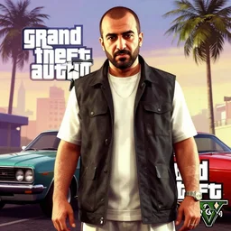 Ayman al-Zawahiri in Grand Theft Auto 5 cover art, epic, 4k resolution, extremely detailed, very sharp, artstation, digital art, vibrant,