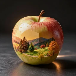 an apple in cube shape.