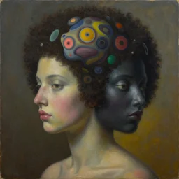 a surreal cognitive illusion by oleg shupliak and jeffrey smith, oil on canvas, afrofuturism, surrealism