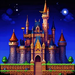 brutalist castle in a snes RPG, fantastic lighting, pixel art, high detail , 16 bits, 2d
