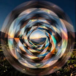 complex optical illusion concerning color and light and movement