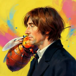 greg manchess portrait of john lennon as an insect warrior, fantasy art, very very very beautiful fantasy art, bright colors, final fantasy, unreal engine 5, graceful, elegant, trending on artstation, intricate details, studio ghibli, matte painting, organic painting, bold shapes, street art, greg rutkowski, gaston bussiere, profile picture