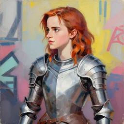 greg manchess portrait painting of partially armored emma watson aka hermine granger as overwatch character, medium shot, asymmetrical, profile picture, organic painting, sunny day, matte painting, bold shapes, hard edges, street art, trending on artstation, by huang guangjian and gil elvgren and sachin teng