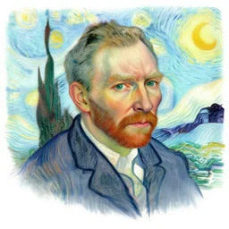 warren buffet drawn by van gogh