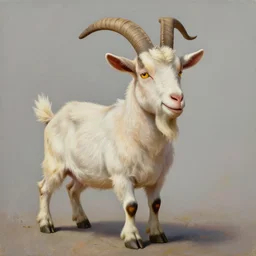 andy milonakis as a goat, goat body, human head, anthropomorphic, 4 k, painting, cartoon high details