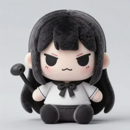 cute fumo plush of a girl who got away with murder, menacing girl