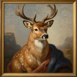Michelangelo painting of a furry deer character, trending on FurAffinity