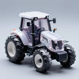 a tiny plastic toy tractor, crystalline!!, ( ( octane render, nvidia raytracing demo ) ), masterpiece, closeup, depth of field