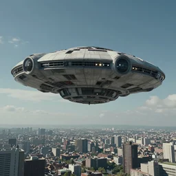 alien mothership hovering in the sky above city, ultra high definition, sci - fi, fantasy, by greg rutkowski