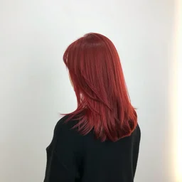 girl with back to us. medium length bright red hair, black jumper. lit from the right side, white light. centered median photoshop filter cutout vector behance hd artgerm jesper ejsing!