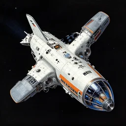 spaceship in space, artwork by raymond swanland