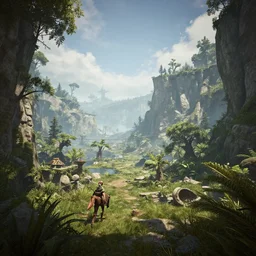a fantasy world full off life, realistic, unreal engine 5, trending on artstation