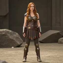 full body photo of christina hendricks as a amazon warrior,