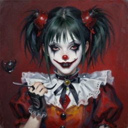 beautiful! coherent! detailed! expert! and aesthetic professional portrait art of an anime goth clowngirl, painted by ilya kuvshinov!!! and zdzislaw beksinski