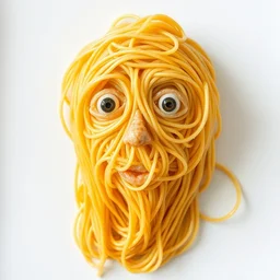 face made of spaghetti