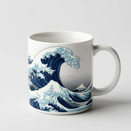 A mug with a tsunami inside