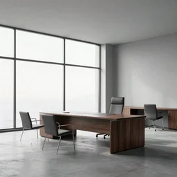brutalist executive offcie room interior design concept big windows minimalist furnitrue by martyn lawrence bullard design high quality ultra realistic 8 k