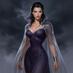 Full portrait of Electromancer , male, gorgeous, beautiful face, dark purple garments, grey robes, silver bracelets, transparent cloak from neck to ankles, pin-up, highly detailed, detailed face, storm background, smooth, sharp focus, digital painting, illustration, by by Albert Aublet, Krenz Cushart, WLOP and Sakimichan, artstation, chiaroscuro