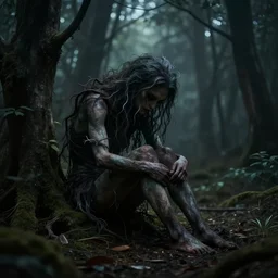 Concept of loneliness as a creature, 4k UHD, desktop wallpaper, top image on /r/ImaginaryMonsters subreddit