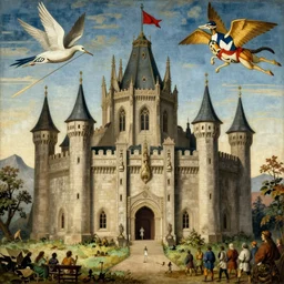 Minas Tirith by Bruegel and Hokusail, masterpiece