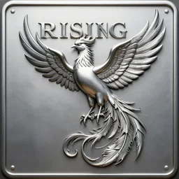 “ rising phoenix ” metal album cover, highly detail, high resolution