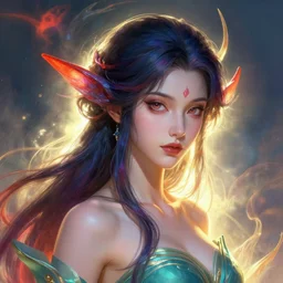 a portrait of a beautiful elegant female elemental entity, backlit, strong rim light, highly detailed, digital painting, HDRI, vivid colors, high contrast, intricate
