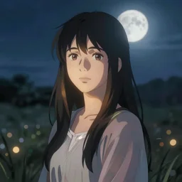 lunar priestess portrait, artgerm, makoto shinkai, sylvain sarrailh, bokeh, solar meadow, moonlight