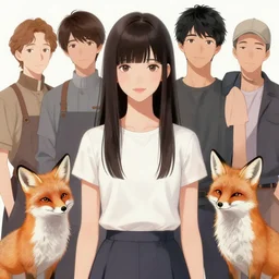 pretty model with foxes : : by martine johanna and simon stalenhag and chie yoshii and casey weldon and wlop : : ornate, dynamic, particulate, rich colors, intricate, elegant, highly detailed, vogue, wolf, harper's bazaar art, fashion magazine, smooth, sharp focus, 8 k, octane render,